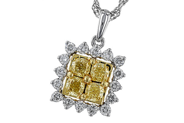 A320-67408: NECK .76 FANCY YELLOW DIAMONDS 1.09 TW