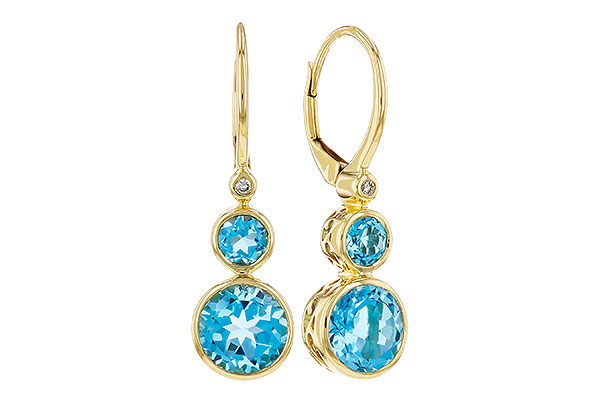 A321-54671: EARR 3.25 TW BLUE TOPAZ 3.27 TGW (4MM/7MM BT)