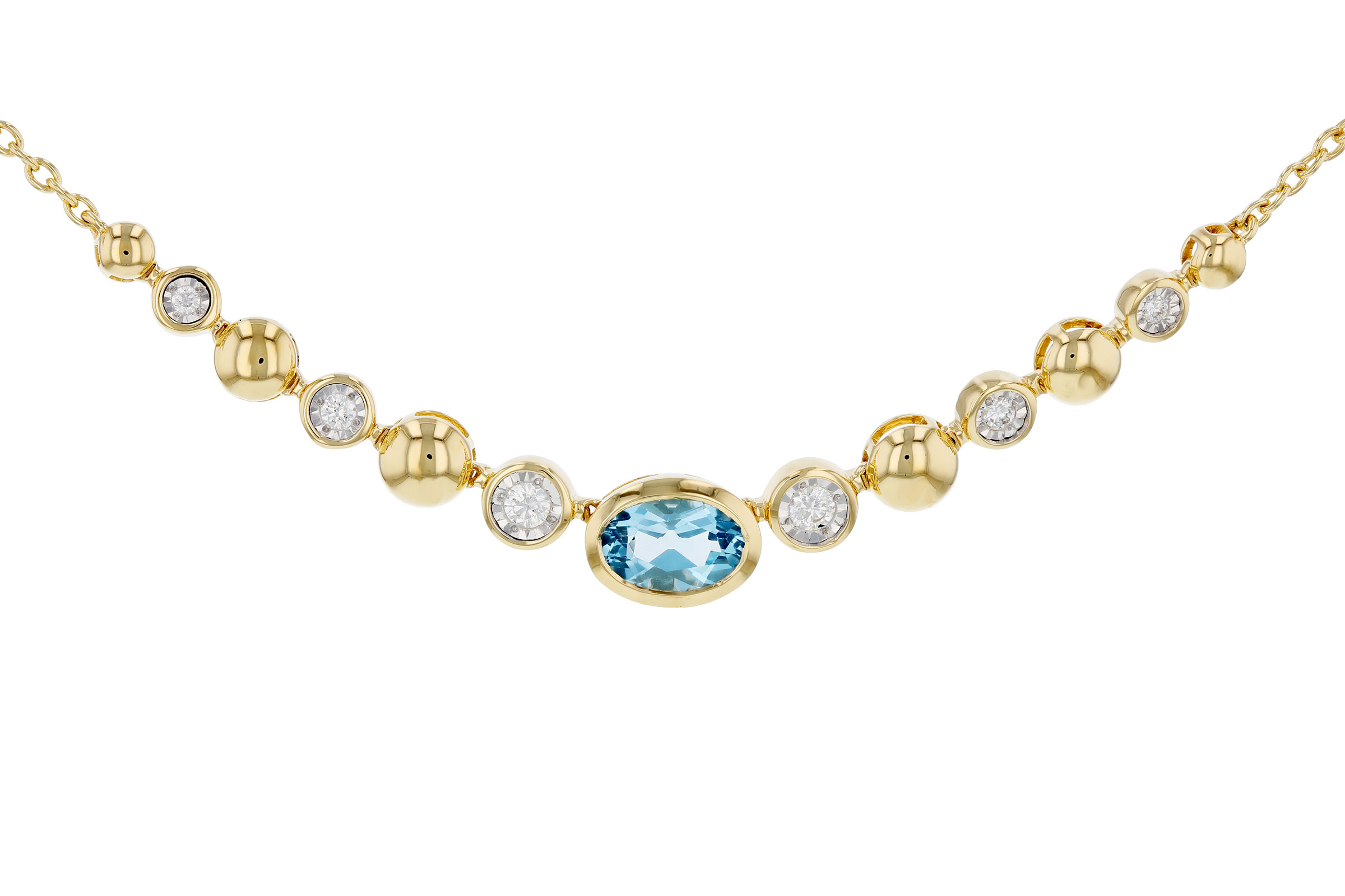 A321-55608: NECKLACE .83 SWISS BLUE TOPAZ .95 TGW (17")
