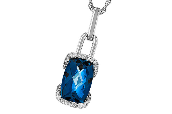 B320-71944: NECK 3.75 LONDON BLUE TOPAZ 3.90 TGW (12x8MM LBT)