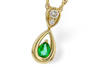 C320-67417: NECKLACE .10 EMERALD .16 TGW (4x3 EMER)