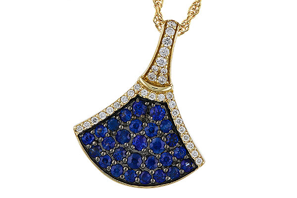 C320-67453: NECKLACE .71 TW SAPPHIRE .85 TGW