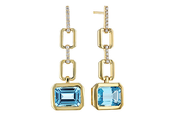 C320-68289: EARRINGS 3.20 BLUE TOPAZ 3.32 TGW (8x6MM BT)
