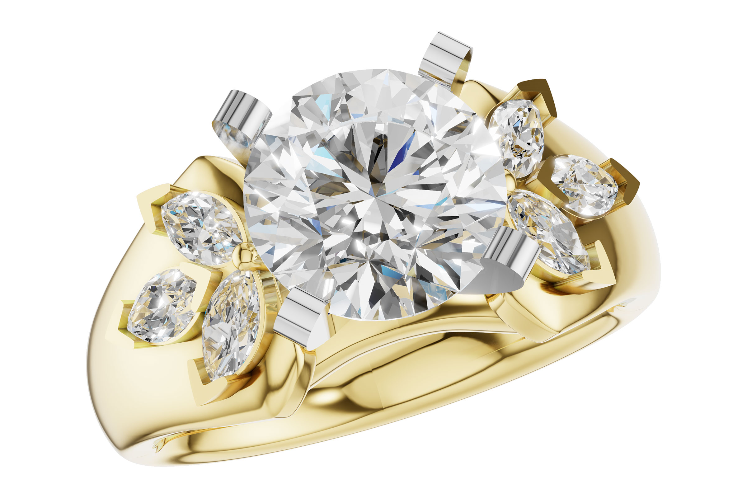 C321-55571: LDS SEMI DIA RG .38 TW MARQUISE DIAS