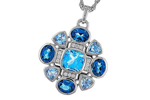 D320-66462: NECKLACE 3.19 TW BLUE TOPAZ 3.25 TGW