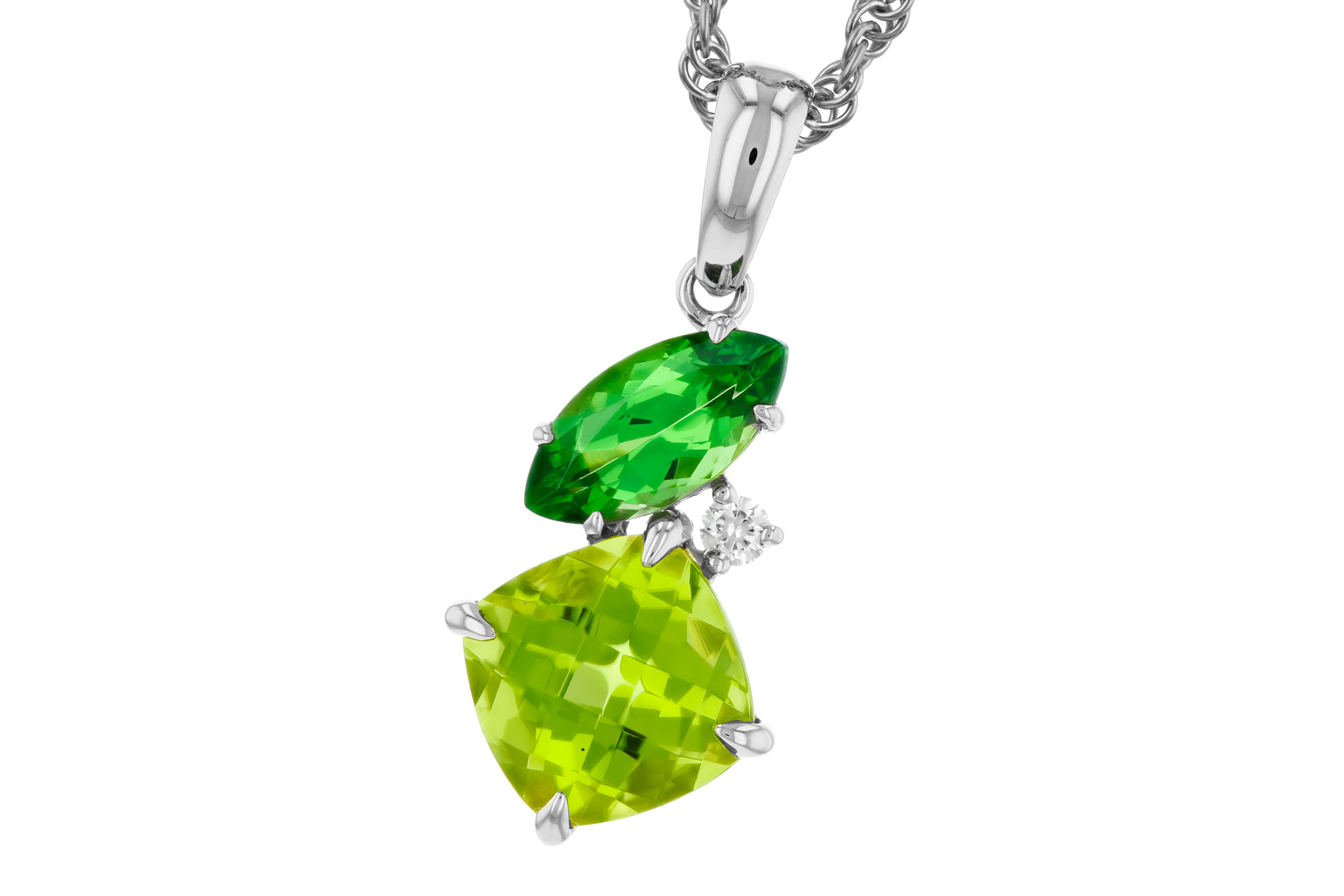 D321-57389: NECKLACE 1.97 TW SEMI-PREC (PER,TSAV) 2.00 TGW
