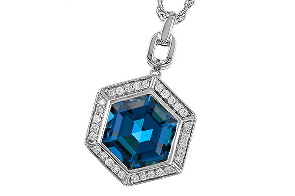 E320-65598: NECK 3.40 LONDON BLUE TOPAZ 3.55 TGW (9MM LBT)