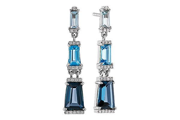 E320-67398: EARRINGS 2.55 BLUE TOPAZ 2.62 TGW