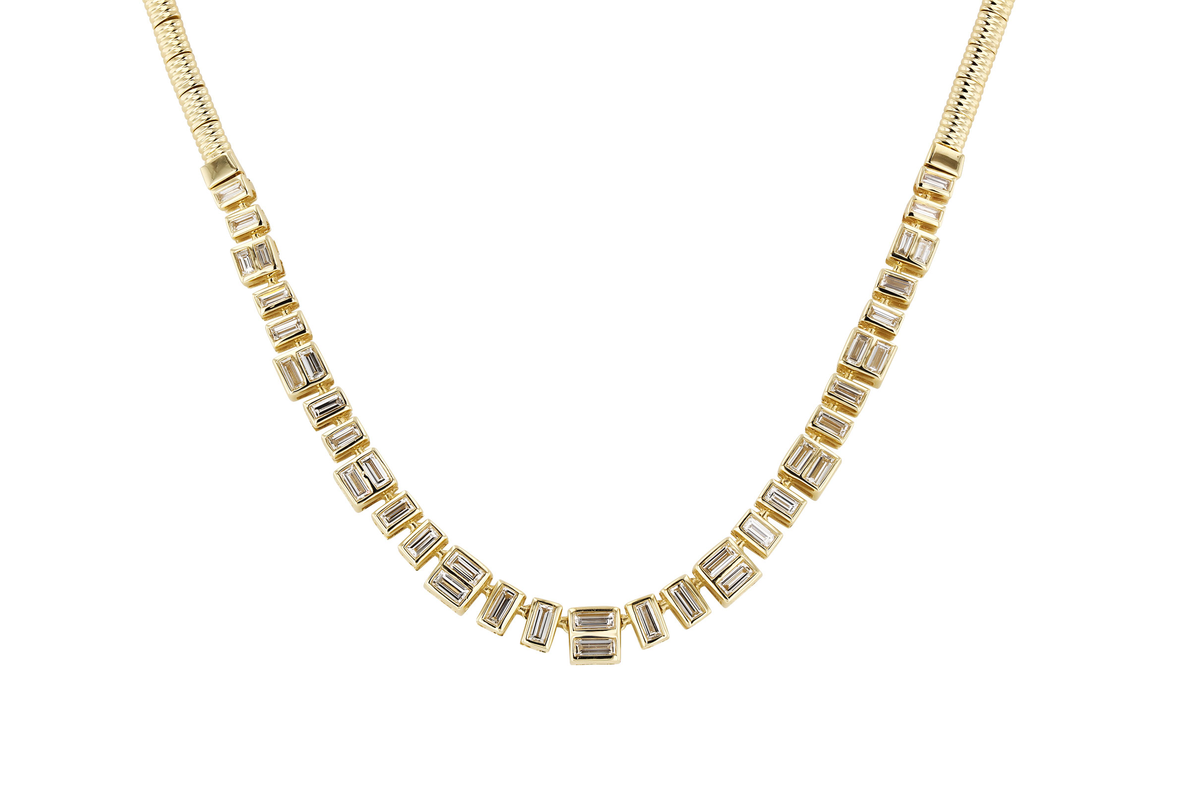 E321-56498: NECKLACE 1.80 TW BAGUETTES (17")