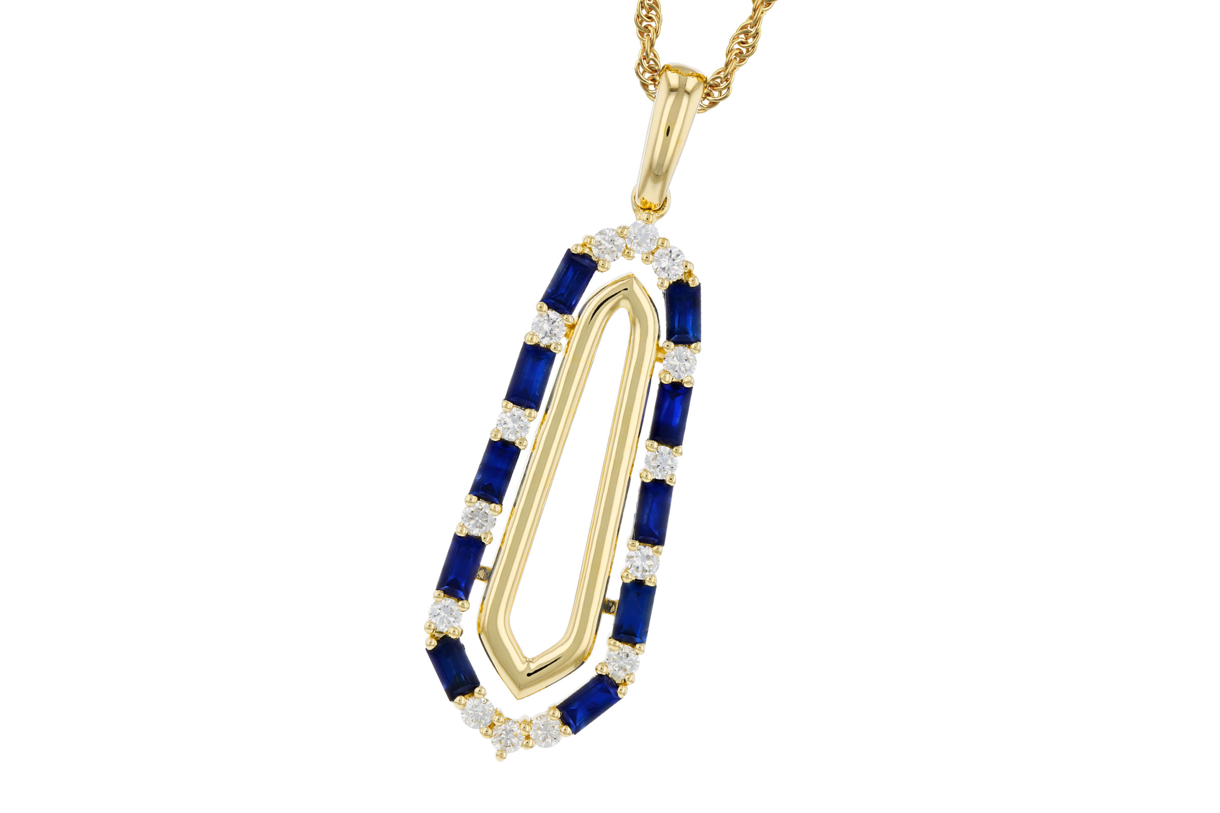 E321-57416: NECKLACE .74 TW SAPPHIRE .94 TGW