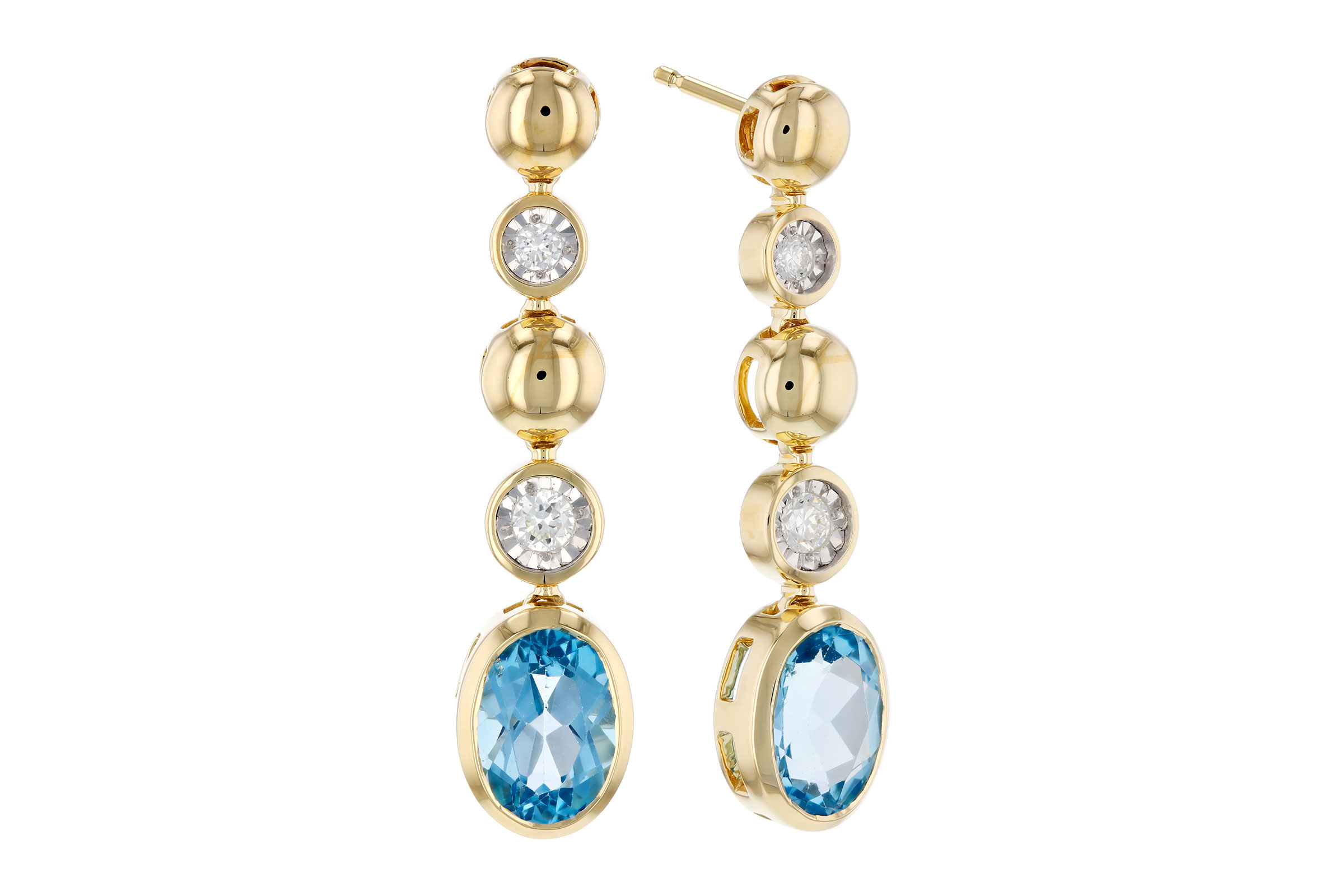 F321-55616: EARRINGS 1.66 TW BLUE TOPAZ 1.76 TGW