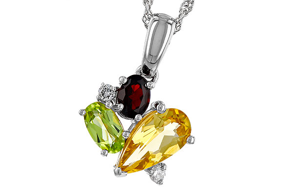 G320-66489: NECKLACE .79 SEMI PREC (CIT,PER,GAR) .82 TGW