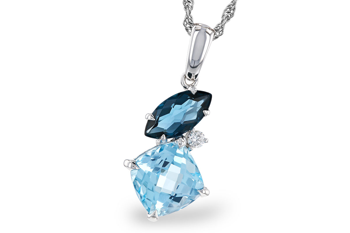 G320-67371: NECKLACE 2.37 TW BLUE TOPAZ 2.40 TGW