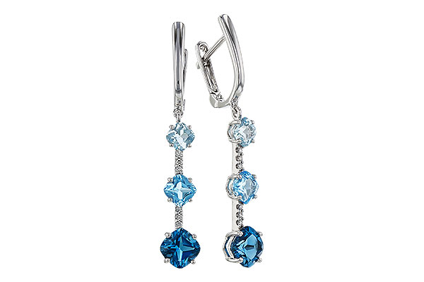 H320-64707: EARRINGS 2.41 TW BLUE TOPAZ 2.45 TGW