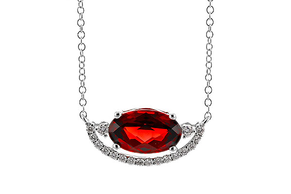 H320-65607: NECKLACE 1.94 GARNET 2.08 TGW (10x6MM GAR / 18")