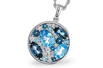 H320-67398: NECKLACE 2.31 TW BLUE TOPAZ 2.48 TGW