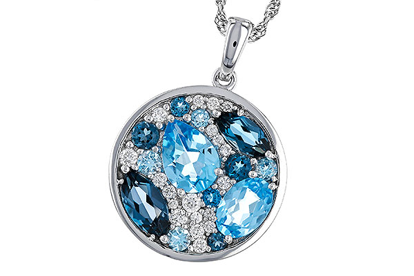 H320-67398: NECKLACE 2.31 TW BLUE TOPAZ 2.48 TGW