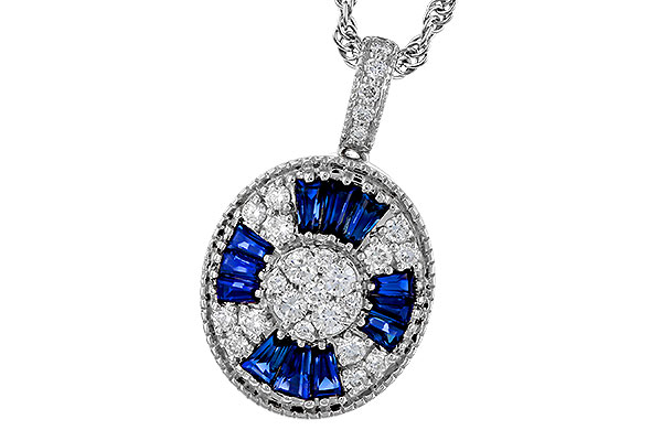 H320-70171: NECKLACE .56 TW SAPPHIRE .80 TGW