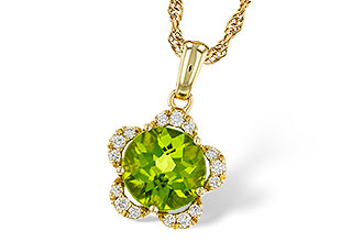 H320-71925: NECKLACE 2.16 PERIDOT 2.28 TGW (8MM RD)