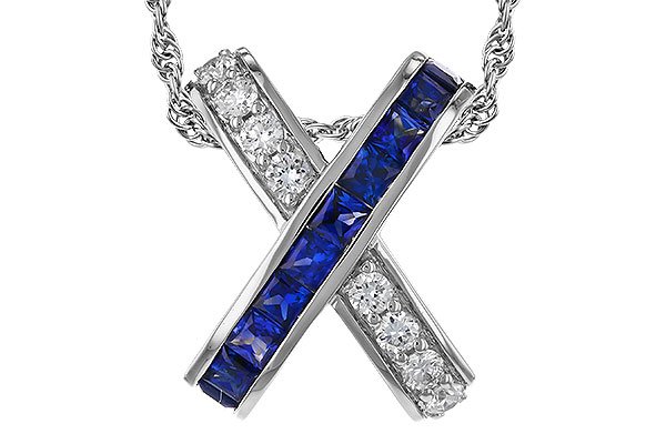 H320-71943: NECKLACE .60 TW SAPPHIRE .77 TGW