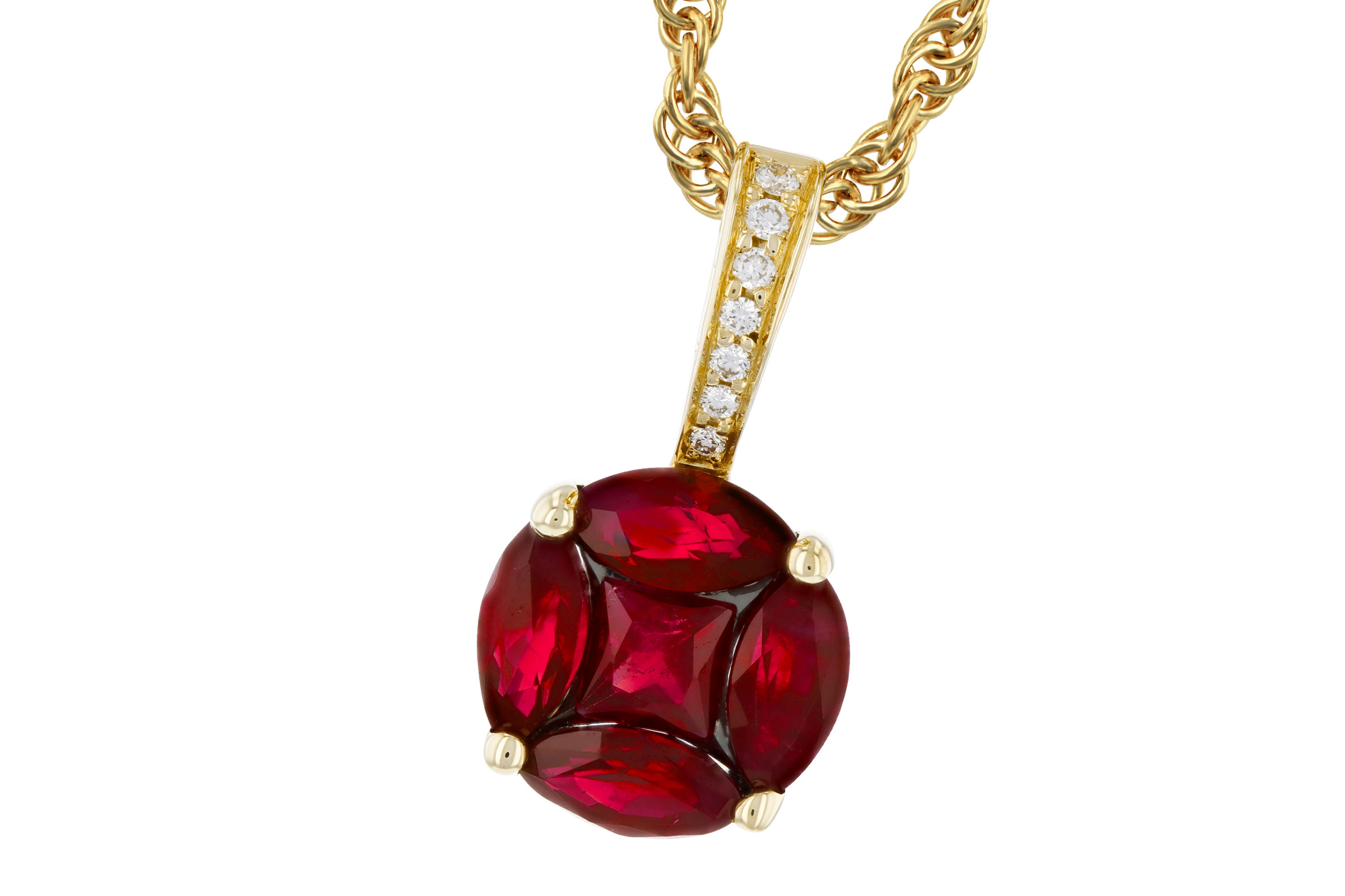 H321-54716: NECKLACE .80 RUBY .82 TW