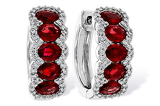 K320-70180: EARRINGS 2.20 TW RUBY 2.45 TGW