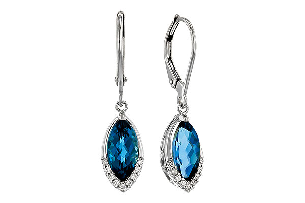 K320-71089: EARR 2.42 TW LONDON BLUE TOPAZ 2.50 TGW (9x5MM MQ)