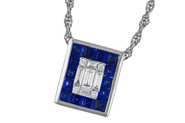 L320-71052: NECKLACE .84 SAPPHIRE TW 1.02 TGW