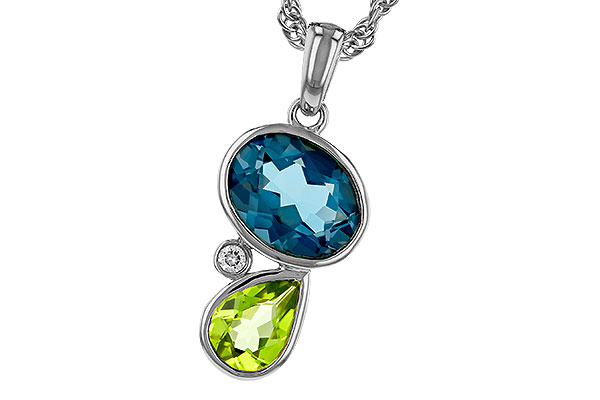 L320-71952: NECKLACE 2.43 SEMI-PREC (PER,LBT) 2.45 TGW