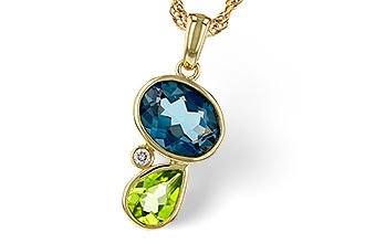 L320-71952: NECKLACE 2.43 SEMI-PREC (PER,LBT) 2.45 TGW