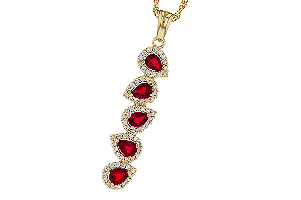 M320-71998: NECKLACE .90 TW RUBY 1.14 TGW