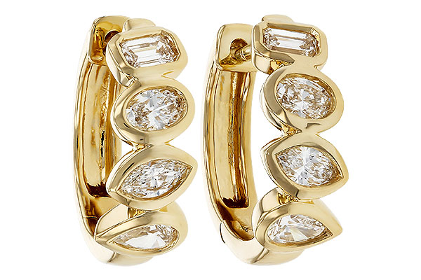 M321-54643: EARRINGS .68 TW FANCY CUT DIAS